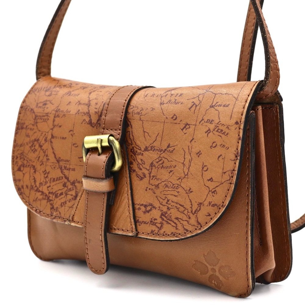 Patricia Nash Torri Crossbody Signature Map Leather Riot Rust Bag - Picture 4 of 16